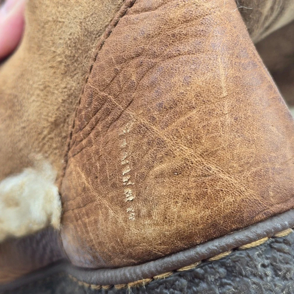Born Boots Womens Sz 10/42 Chestnut Nome W5198 Tan Leather Shearling Fur Suede